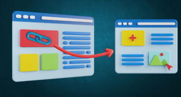 Representação visual de uma estratégia de backlink entre dois sites, elemento essencial no Off Page SEO