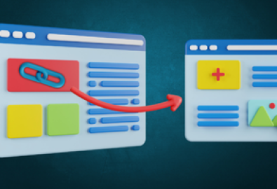 Representação visual de uma estratégia de backlink entre dois sites, elemento essencial no Off Page SEO