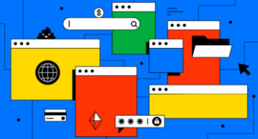 Ilustração colorida mostrando várias janelas de navegadores e ícones digitais representando diferentes fontes de tráfego online.